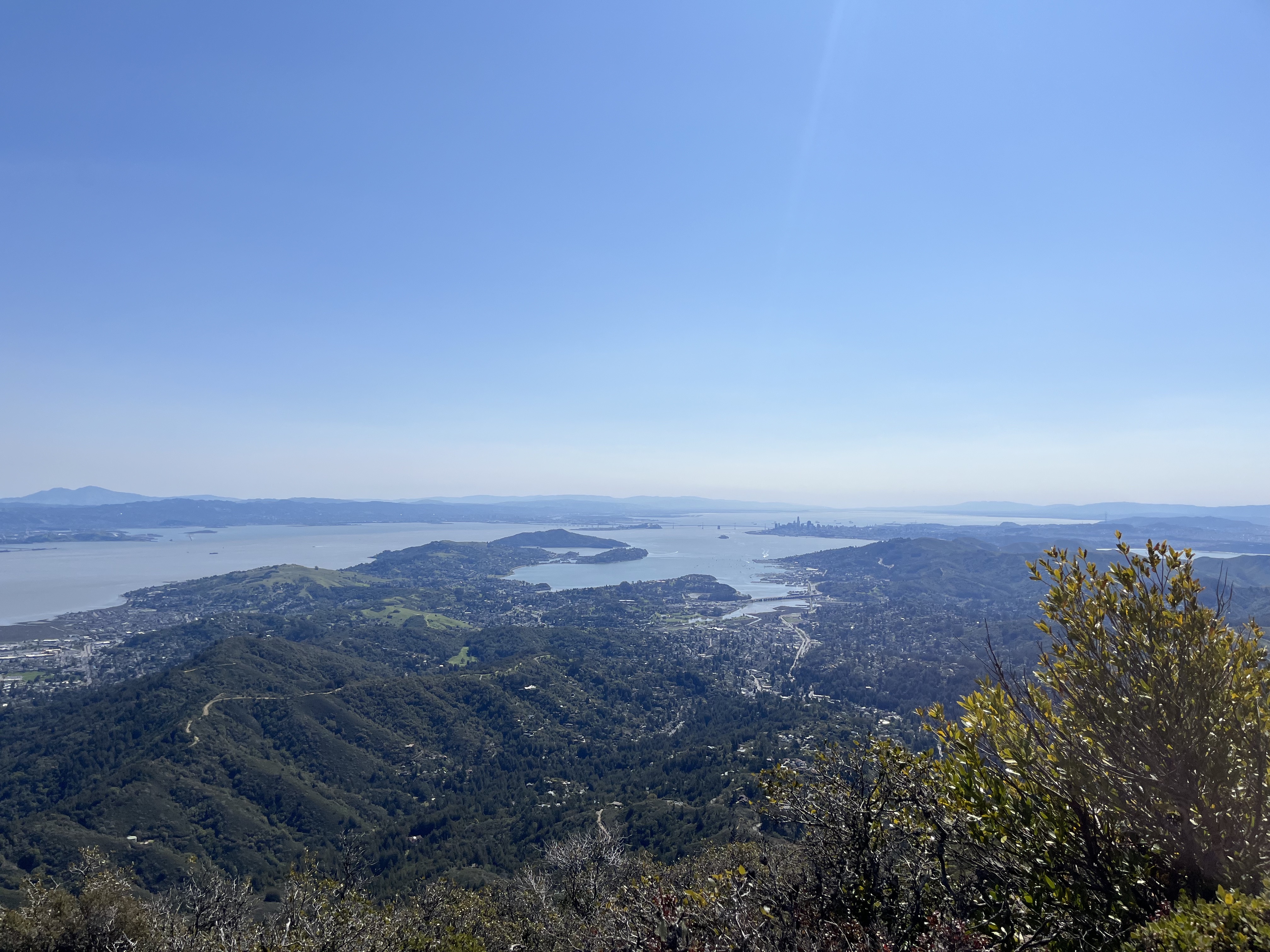 View of North Bay + San Francisco on Mount Tam