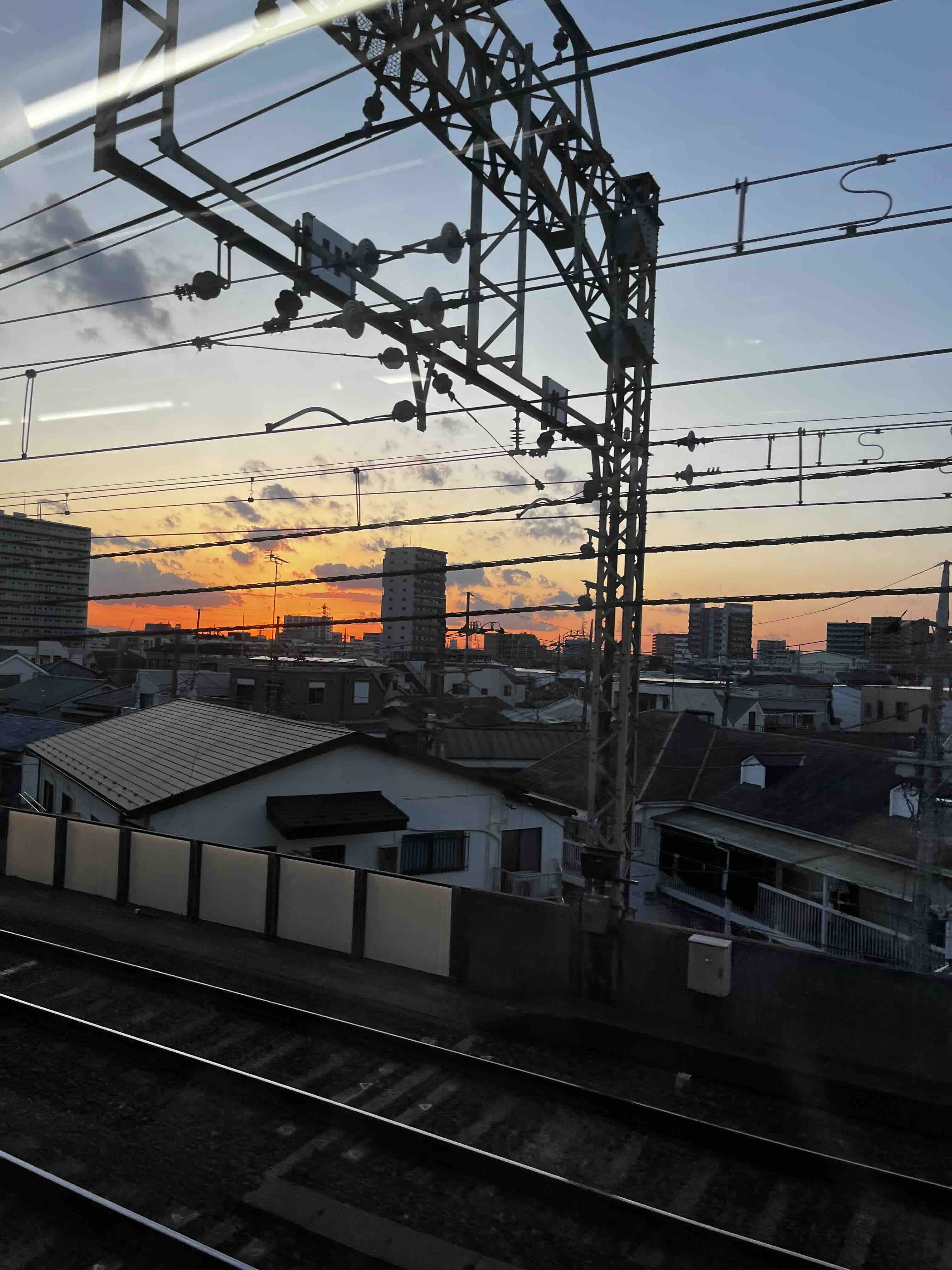 Sunset entering Tokyo