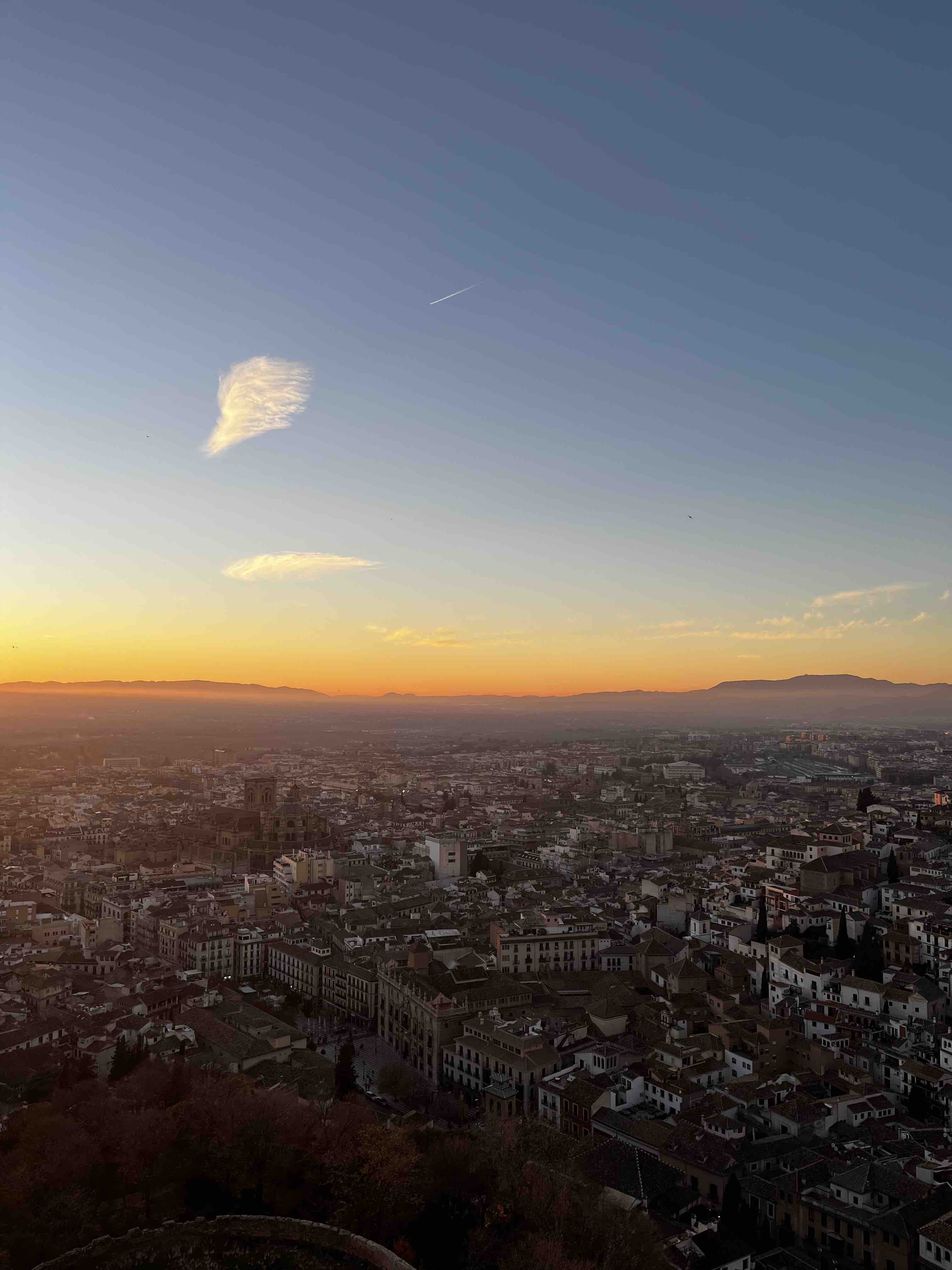 Sunset views of Granada