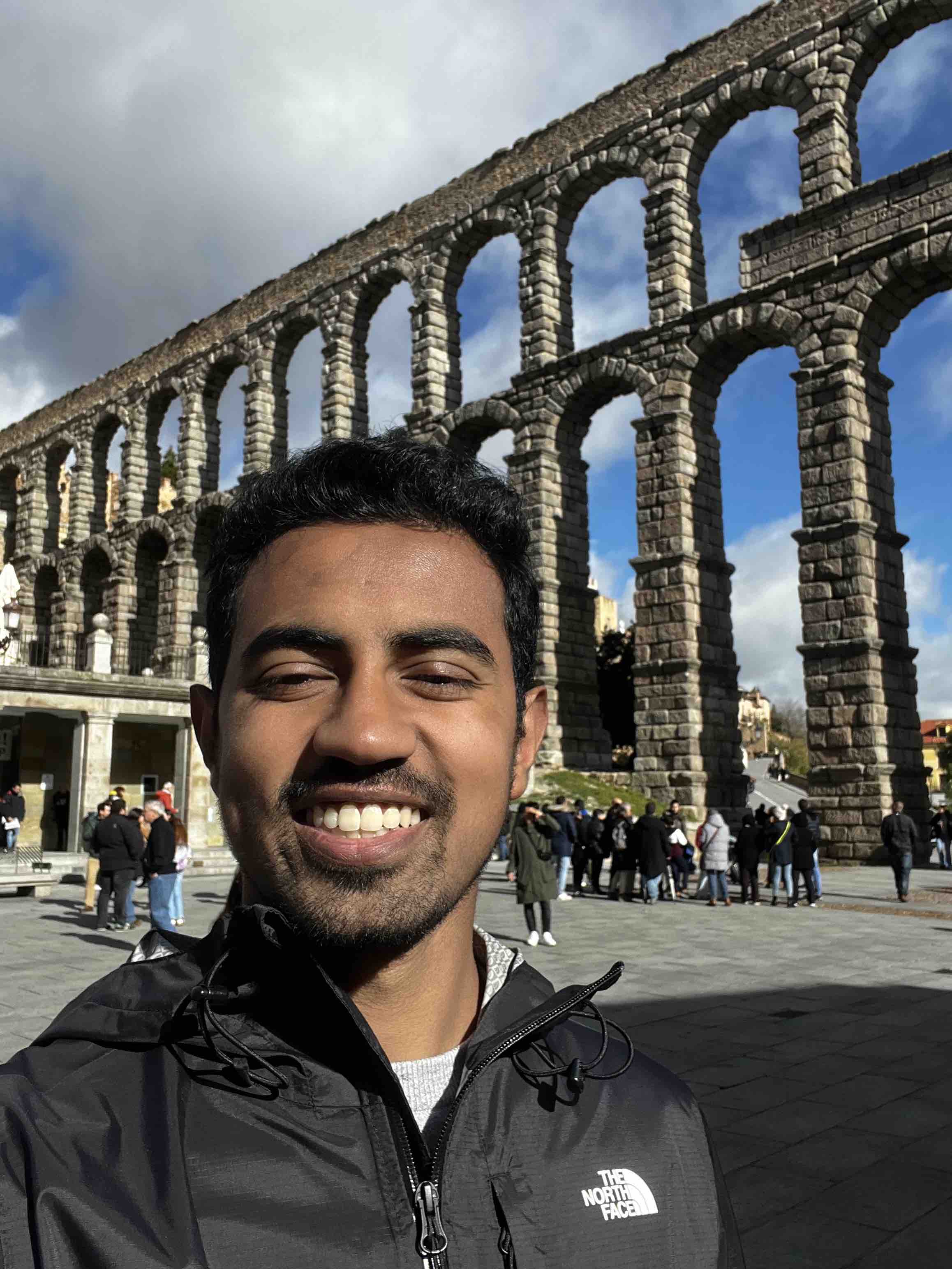 In front of the Segovian aqueduct